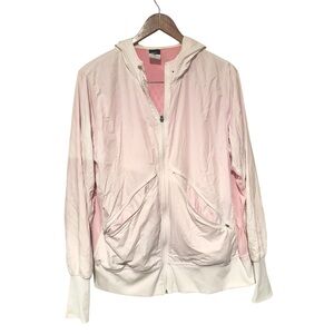 Nike Lightweight Full Zip Windbreaker Hoodie White Pink Size XL